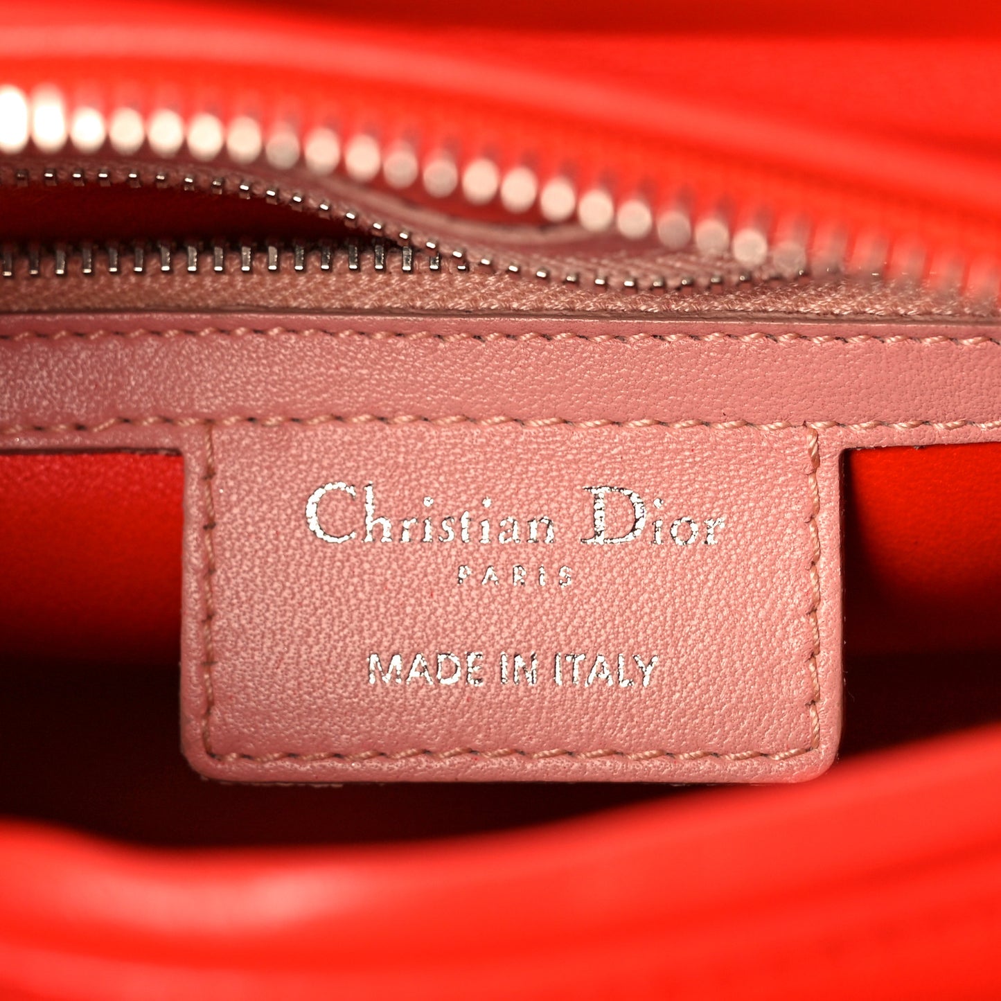 Lambskin Cannage Tri-Color Medium Lady Dior Orange Riviera Fuchsia Cosmopolitan Lipstick Natural
