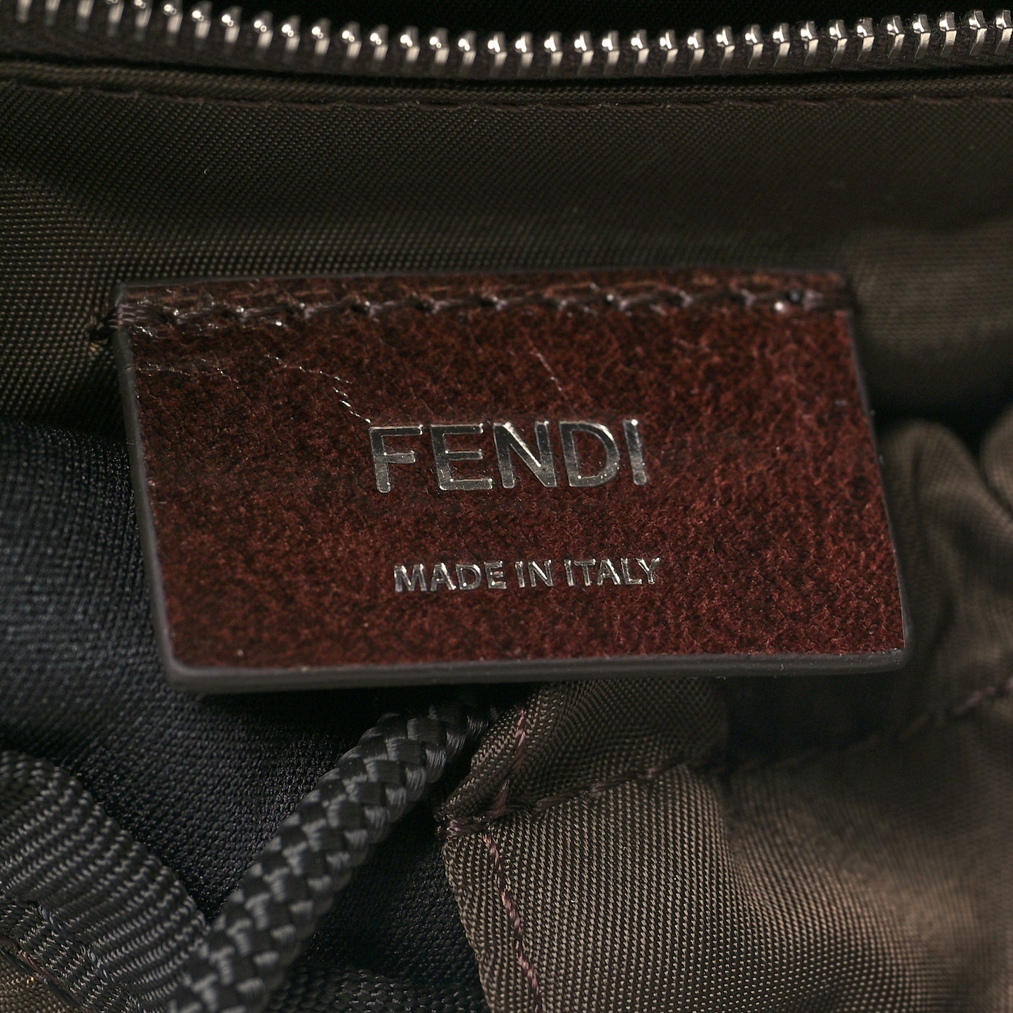 Recycled Fabric Jacquard Vitello Astro FF 1974 Small Fendiness Backpack Tobacco Moro Black