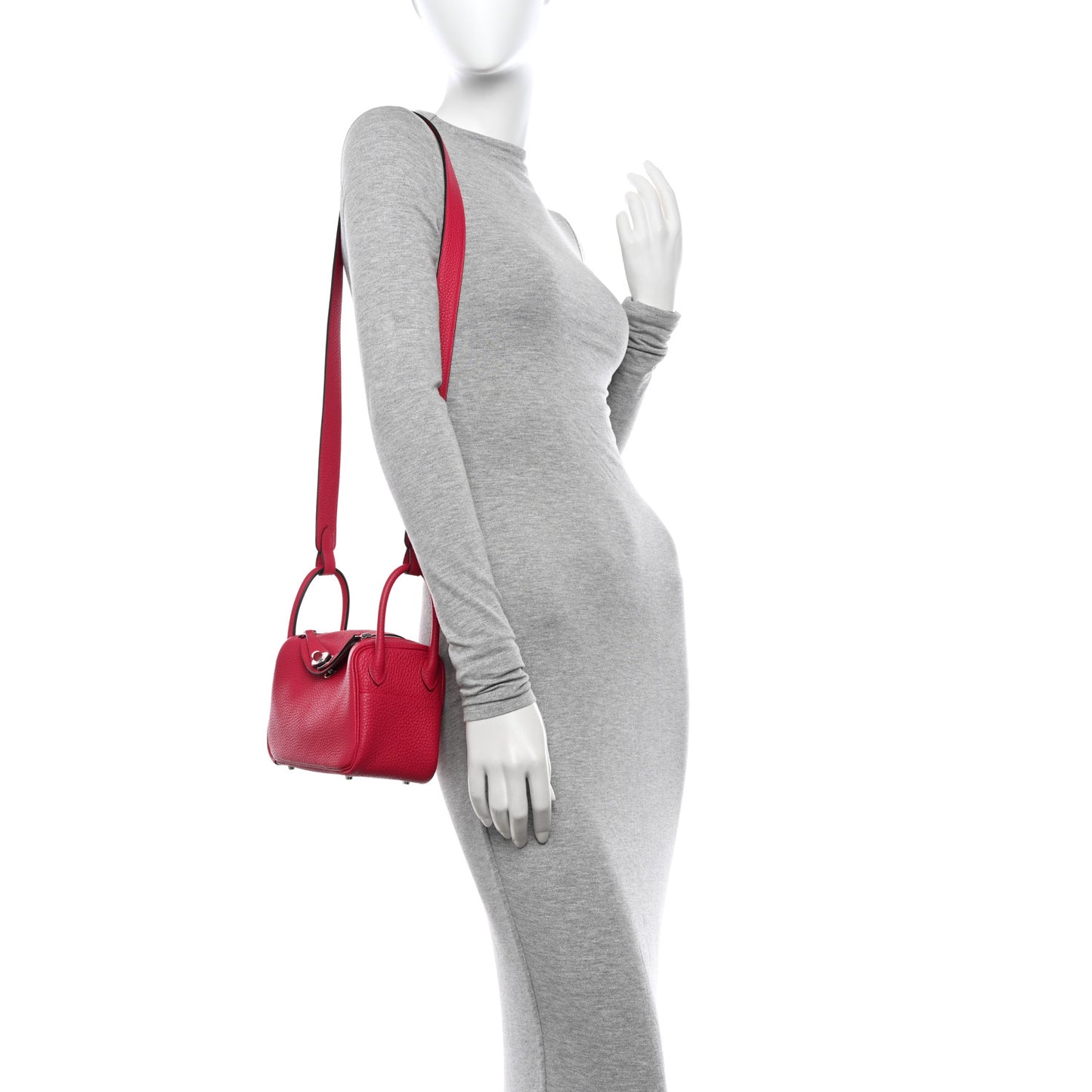 Taurillon Clemence Mini Lindy 20 Rose Pourpre