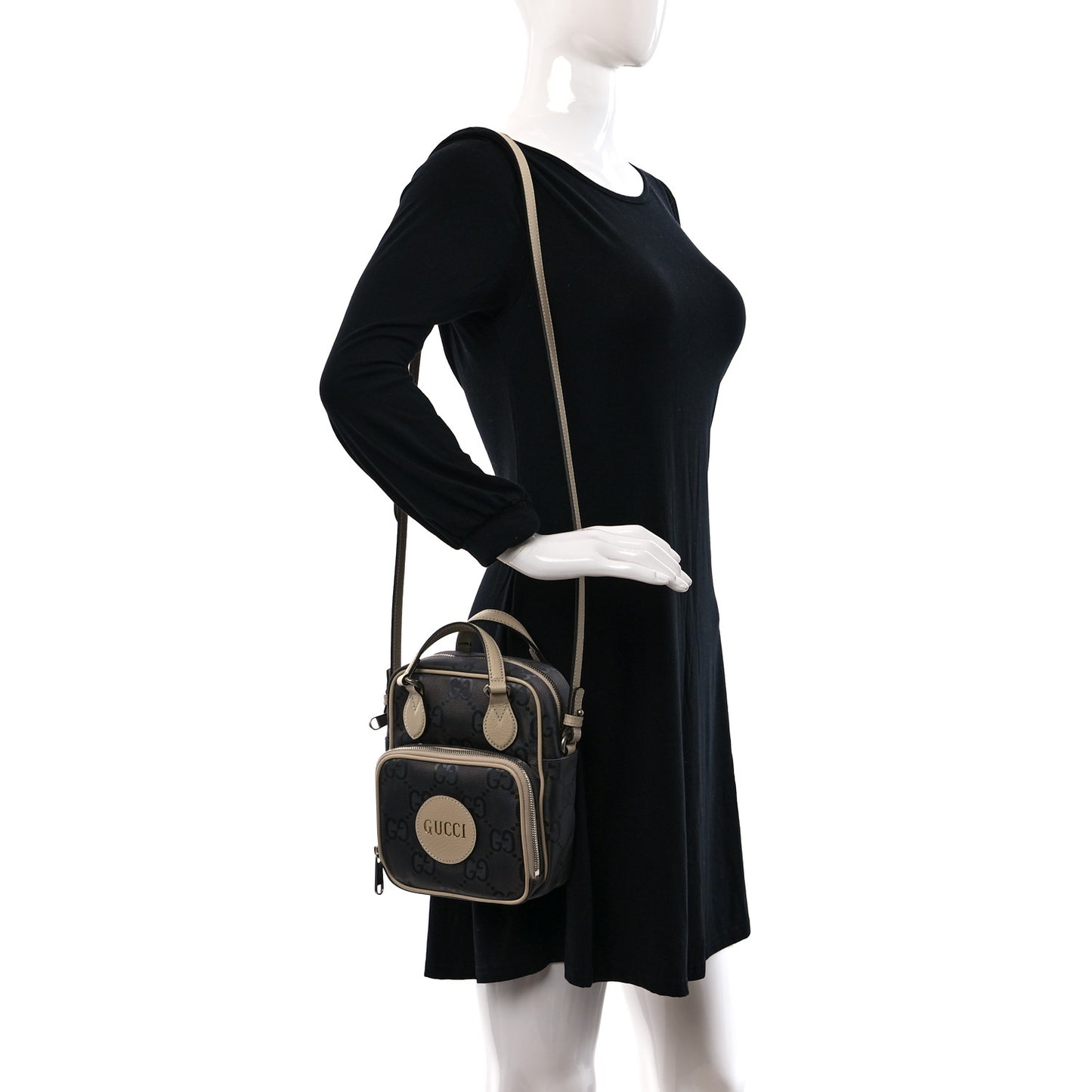 Econyl Nylon Monogram Off The Grid Shoulder Bag Graphite Grey New Plaster