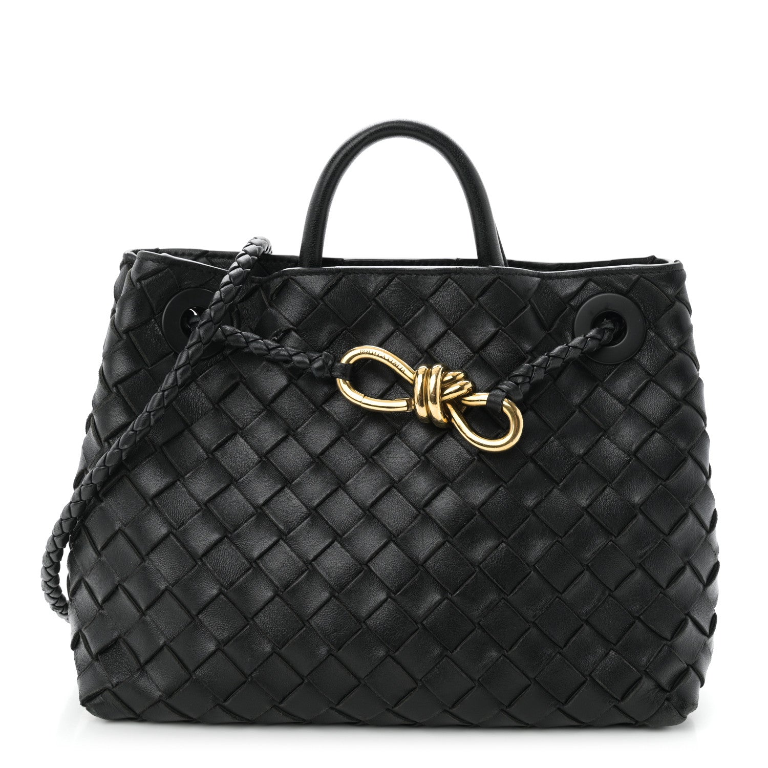 Bottega Veneta Nappa Intrecciato Small Andiamo Shoulder Bag Black 1 of 10