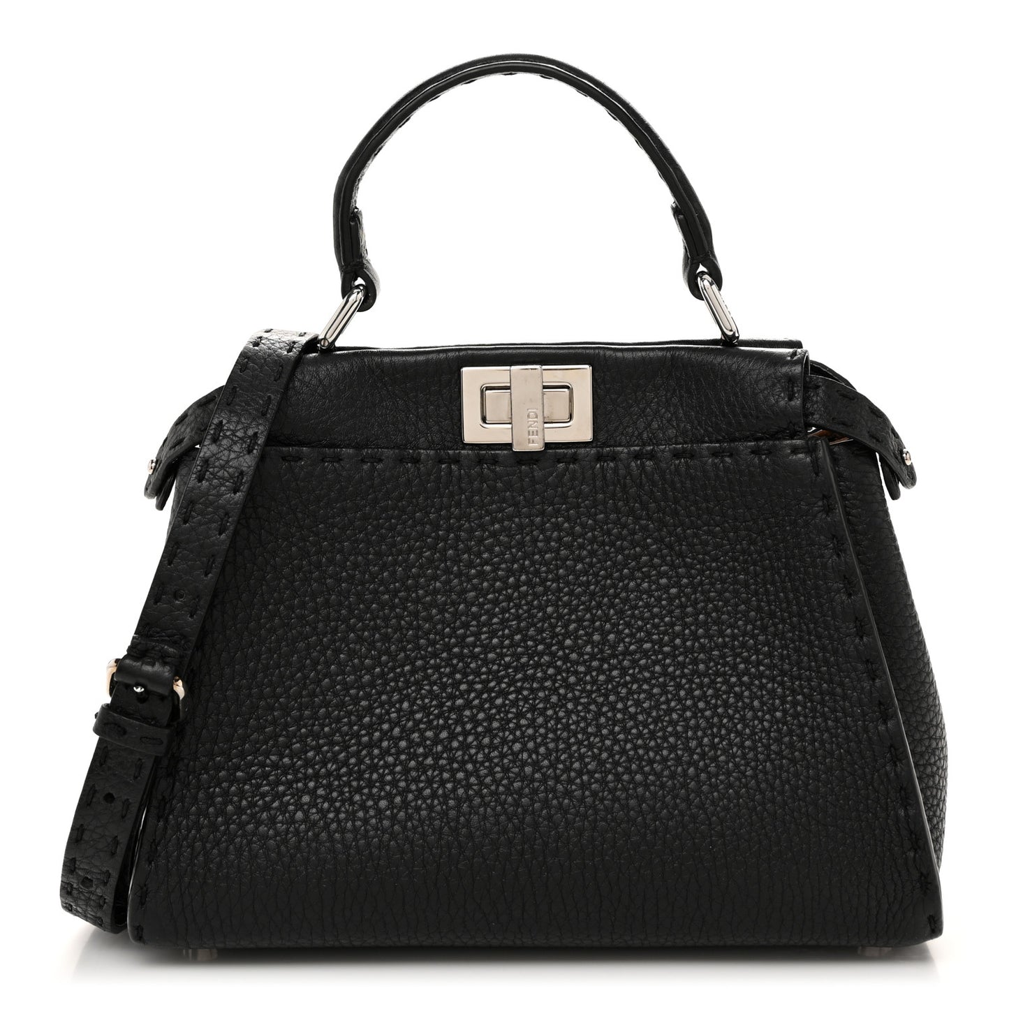 Cuoio Romano Selleria Bi-Color Mini Peekaboo Iconic Satchel Black Mou