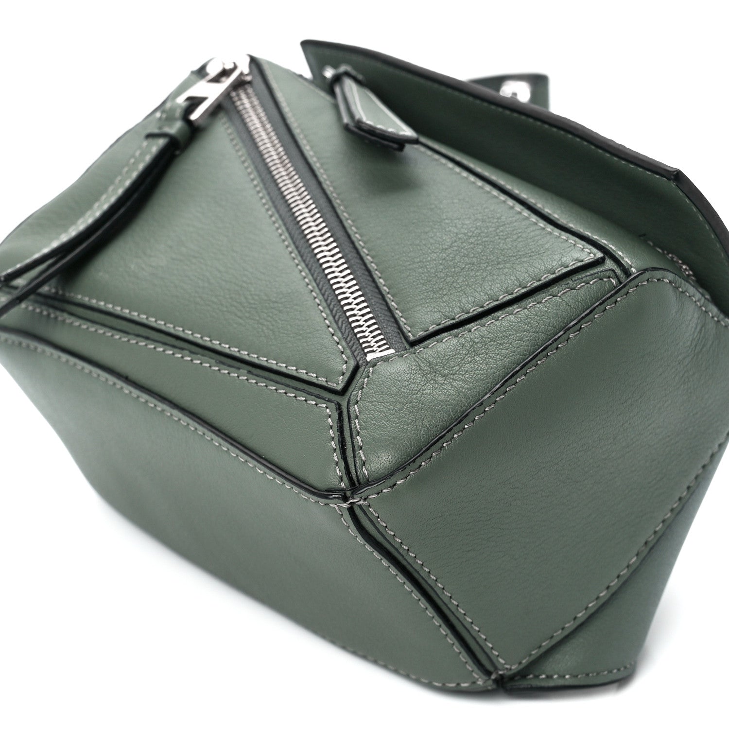 Loewe Calfskin Mini Puzzle Bumbag Dark Sage 10 of 11