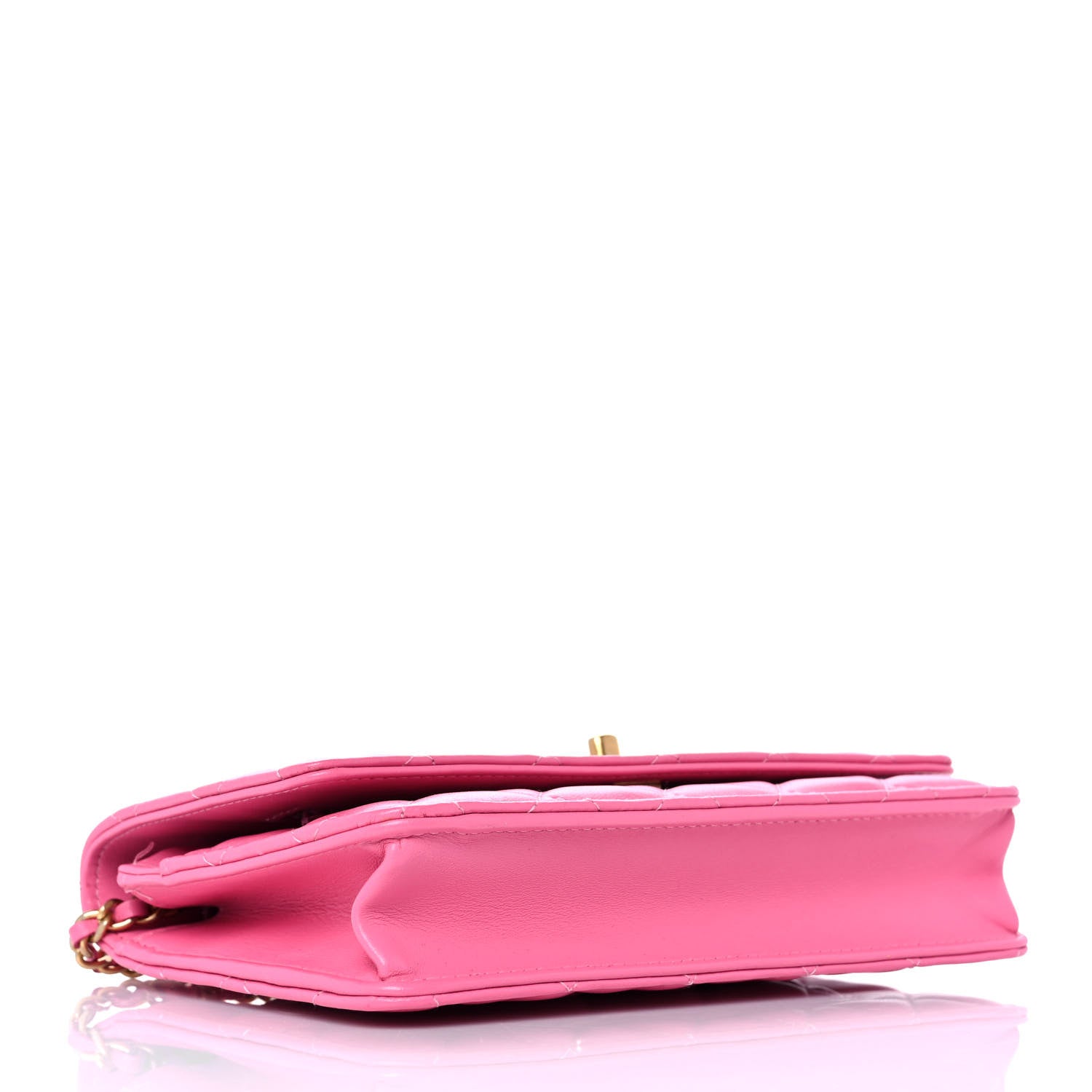 Chanel Lambskin Quilted CC Pearl Crush Wallet on Chain WOC Pink 4 of 11