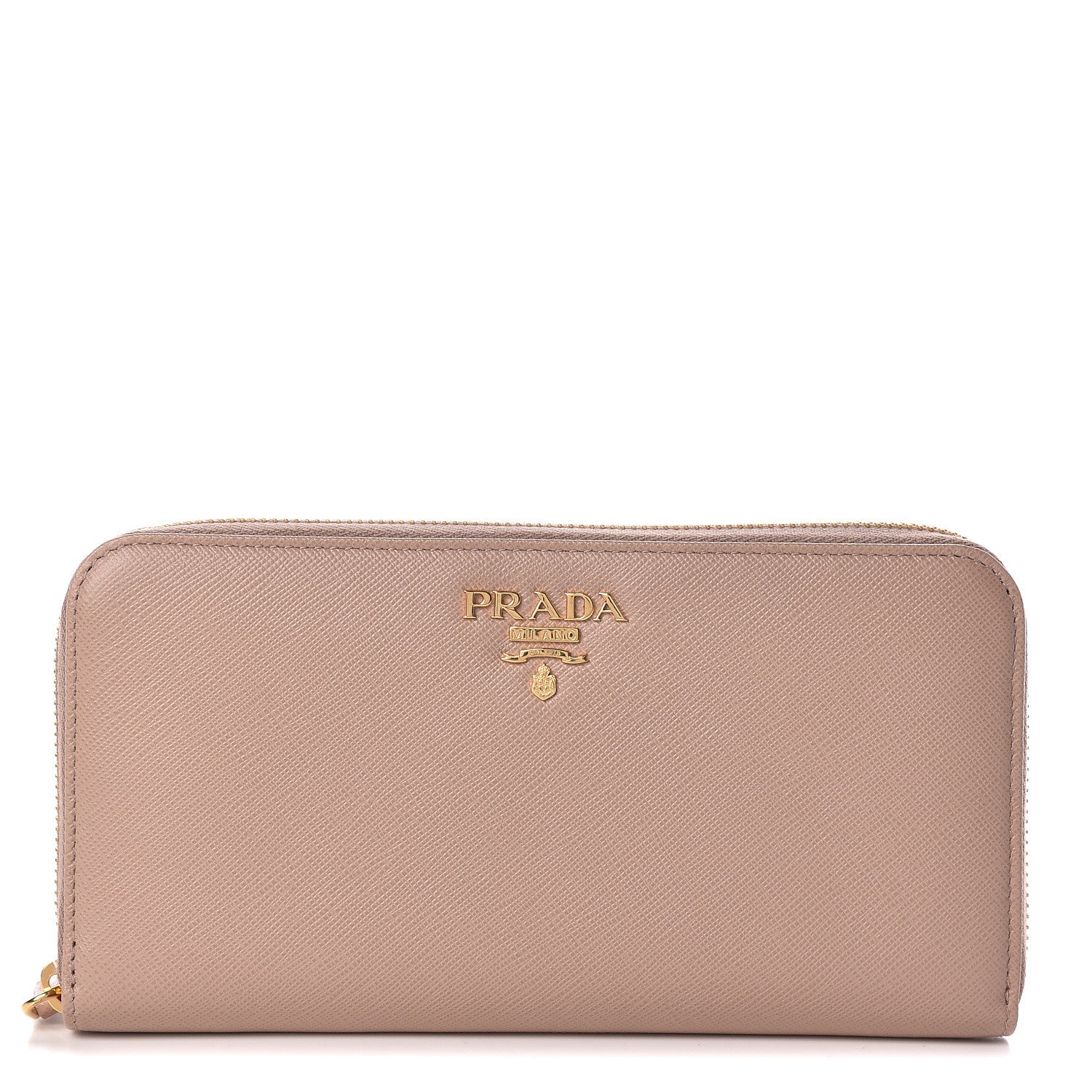 Prada Saffiano Metal Zip Around Wallet Cipria 465404 – FASHIONPHILE