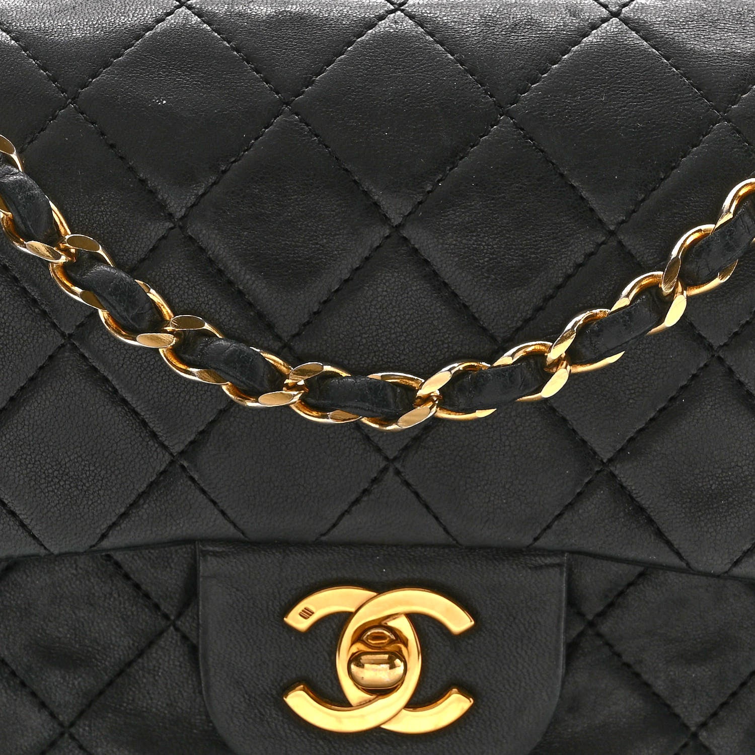 Chanel Lambskin Quilted Small Double Flap Black 9 of 15