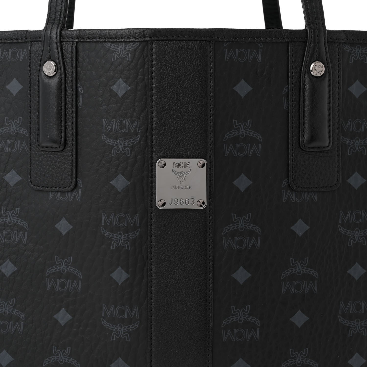 MCM Visetos Medium Liz Reversible Shopper Tote Black 10 of 16