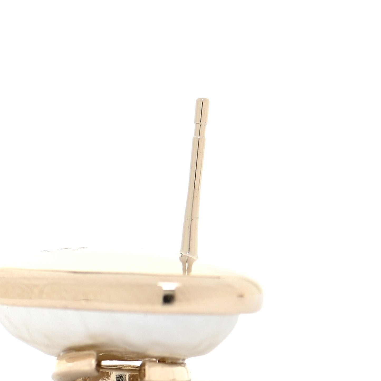 Pearl CC Heart Earrings Gold