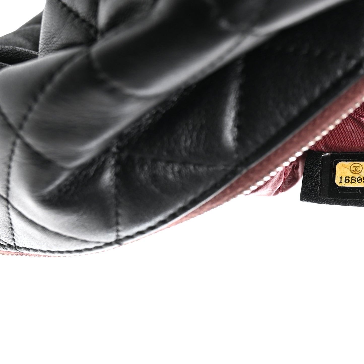 Lambskin Quilted Large Cosmetic Case Black
