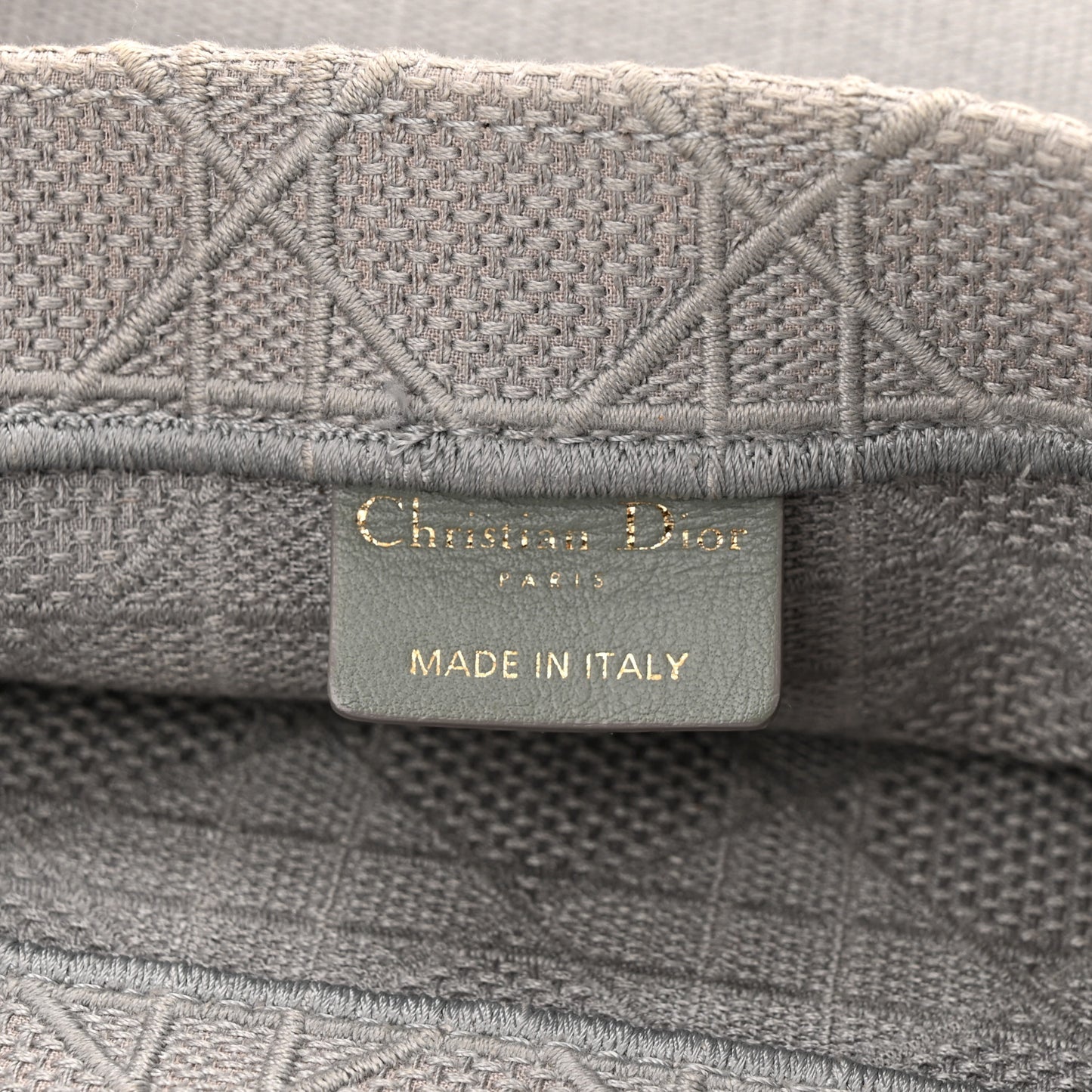 Canvas Embroidered Cannage Medium Book Tote Stone