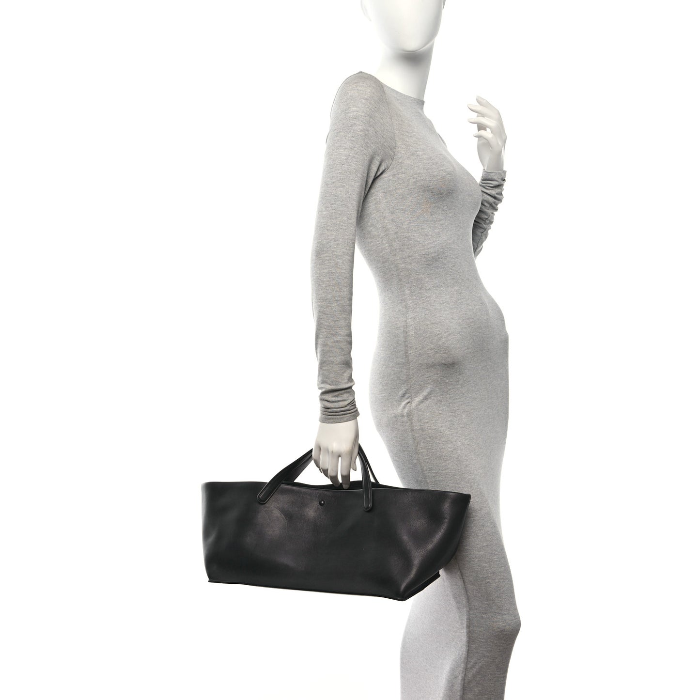 Polished Saddle Calfskin Idaho Top Handle Black