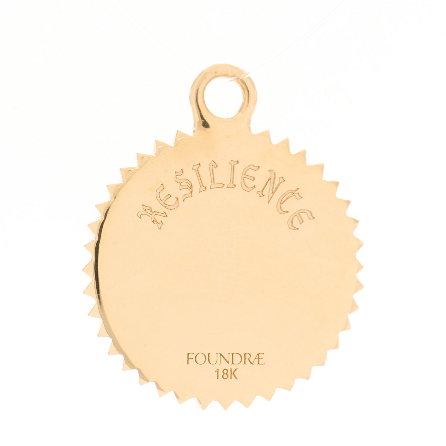18K Yellow Gold Diamond Baby Resilience Medallion Pendant