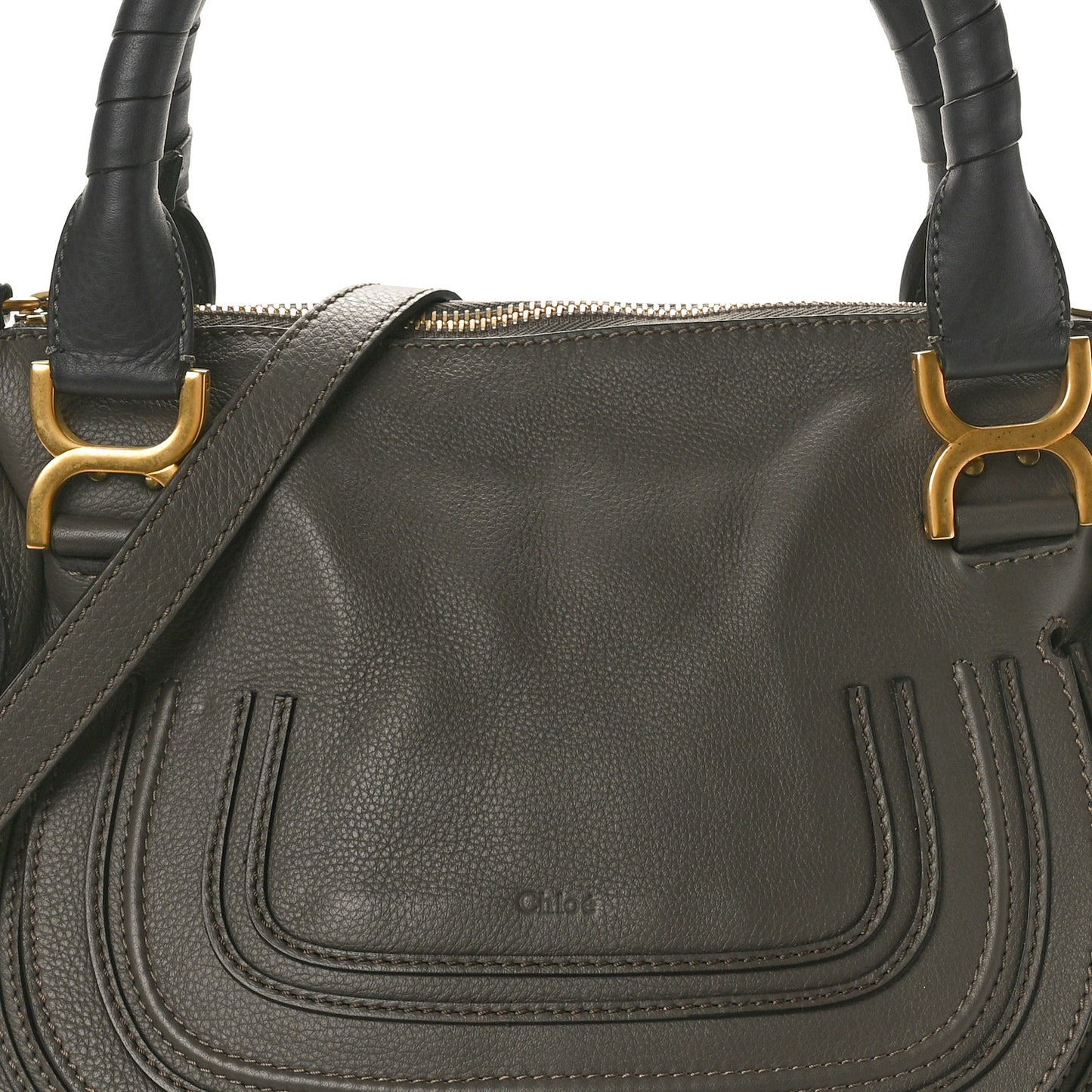 Calfskin Medium Marcie Satchel Anchor Grey