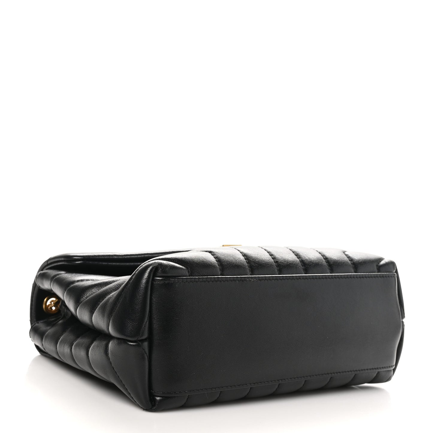 Calfskin Y Quilted Monogram Small Loulou Chain Satchel Black