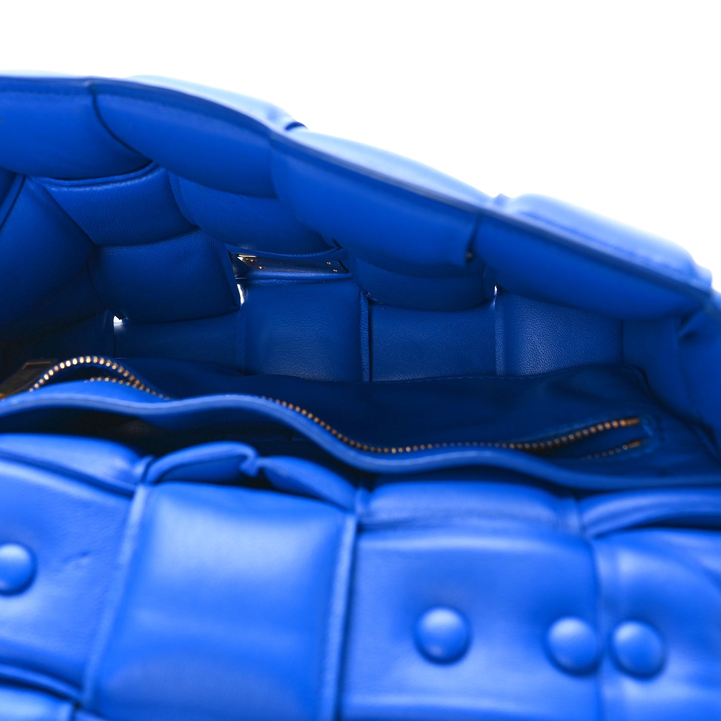 Lambskin Maxi Intreccio Padded Chain Cassette Crossbody Bag Cobalt