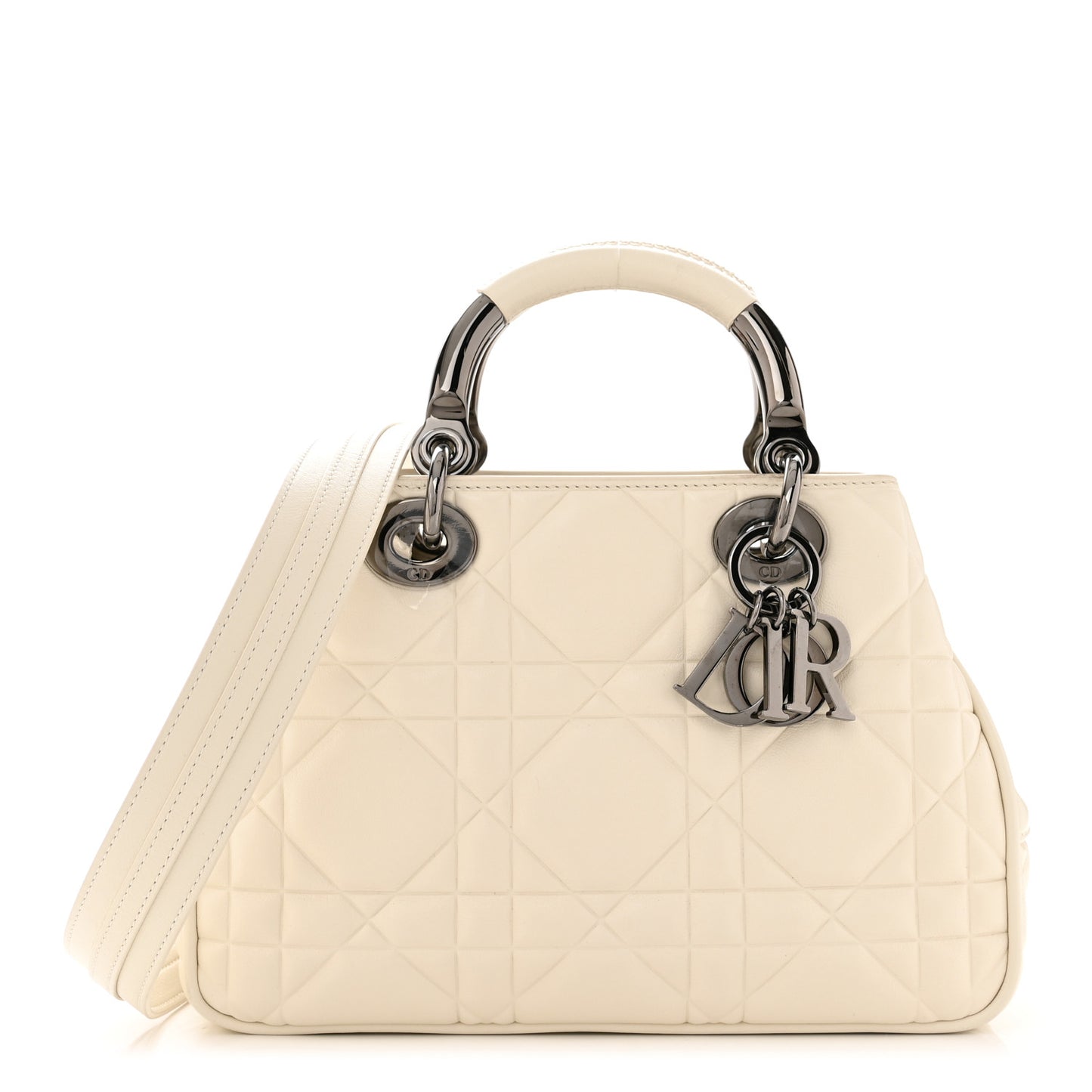 Calfskin Cannage Small The Lady 95.22 Ivory