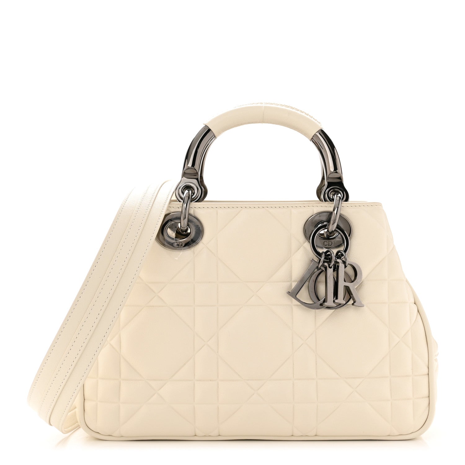 Christian Dior Calfskin Cannage Small The Lady 95.22 Ivory 1 of 10