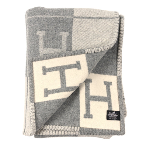 Wool Cashmere Avalon III Blanket Ecru Gris Clair