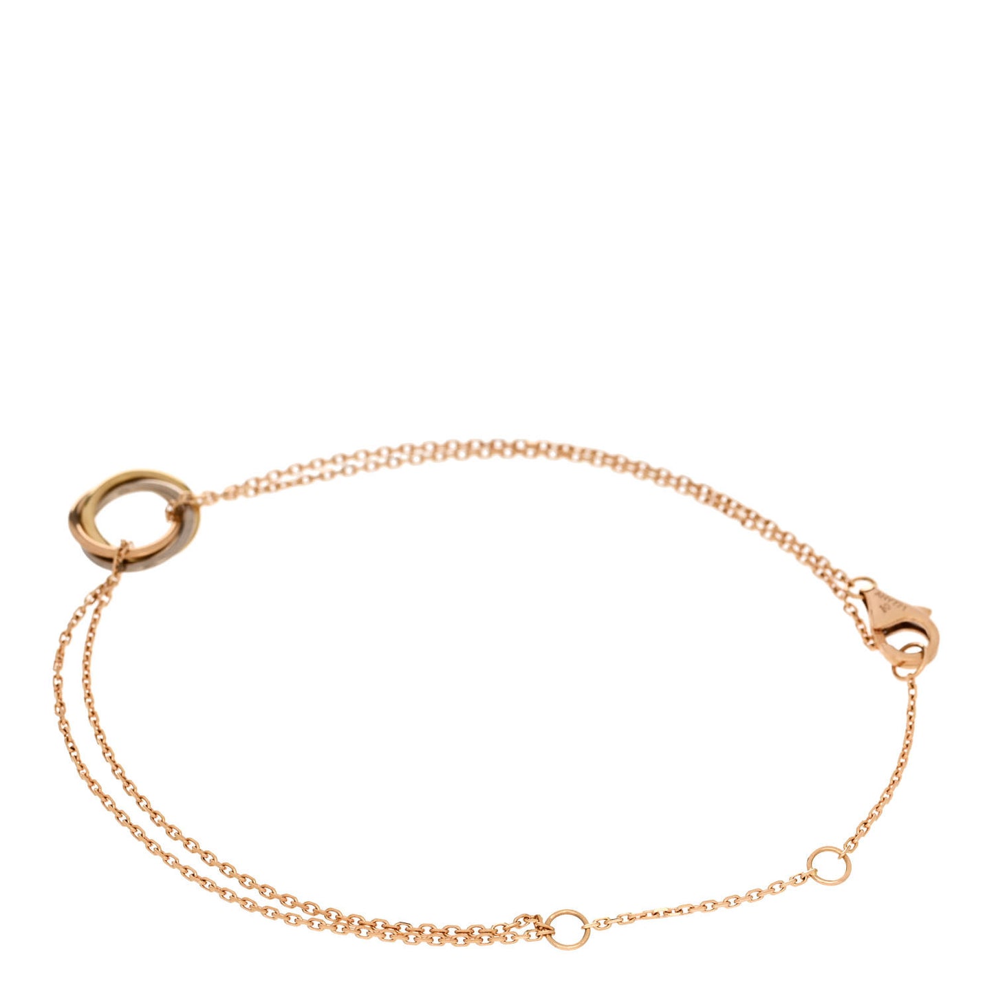 18K Pink Yellow White Gold Trinity Bracelet