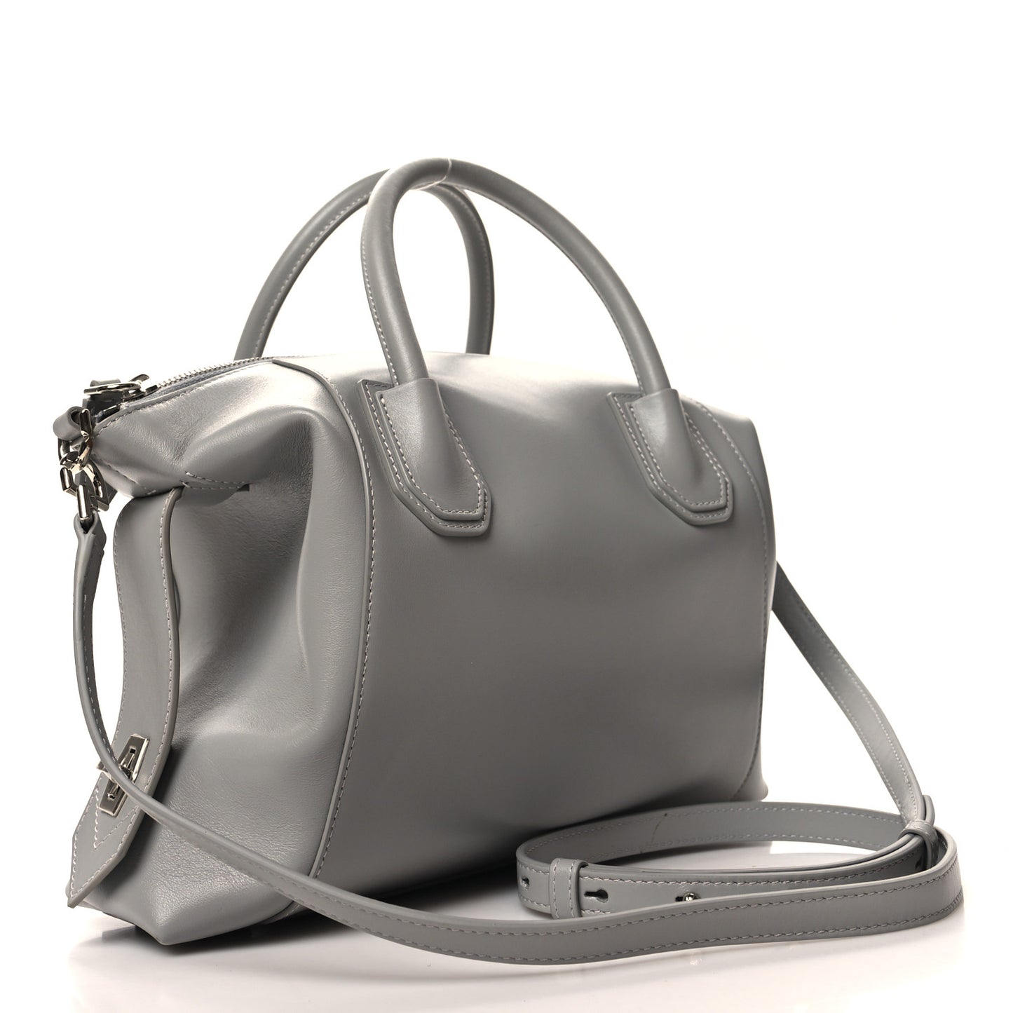 Calfskin Small Soft Antigona Pearl Grey