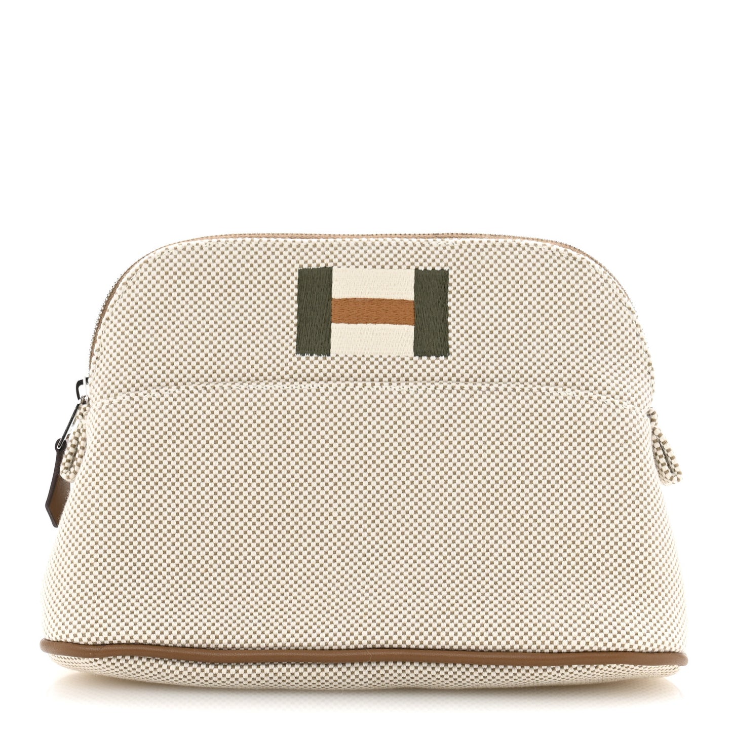 Cotton Canvas Mini Bolide Casaque Travel Cosmetic Pouch Grege