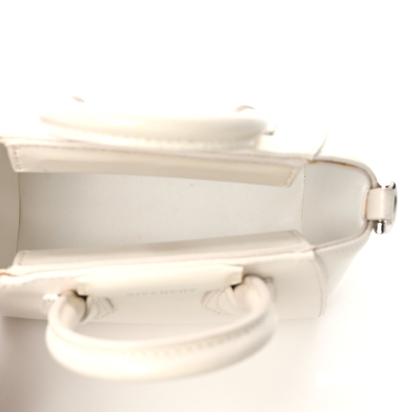 Shiny Lord Calfskin Micro Antigona Ivory