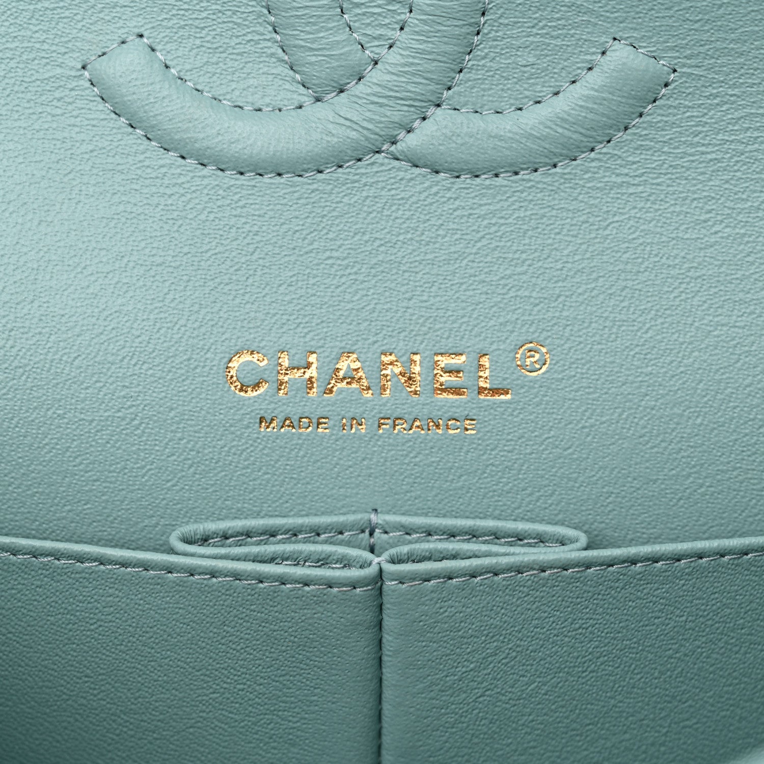 Chanel Caviar Quilted Medium Double Flap Light Blue 6 of 12