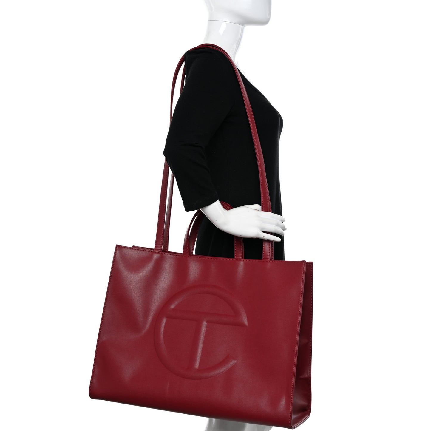 Vegan Leather Large Shopping Bag Oxblood