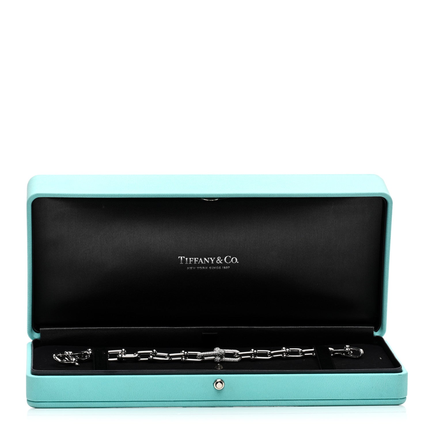 Tiffany 18K White Gold Diamond Medium HardWear Link Bracelet 4 of 4