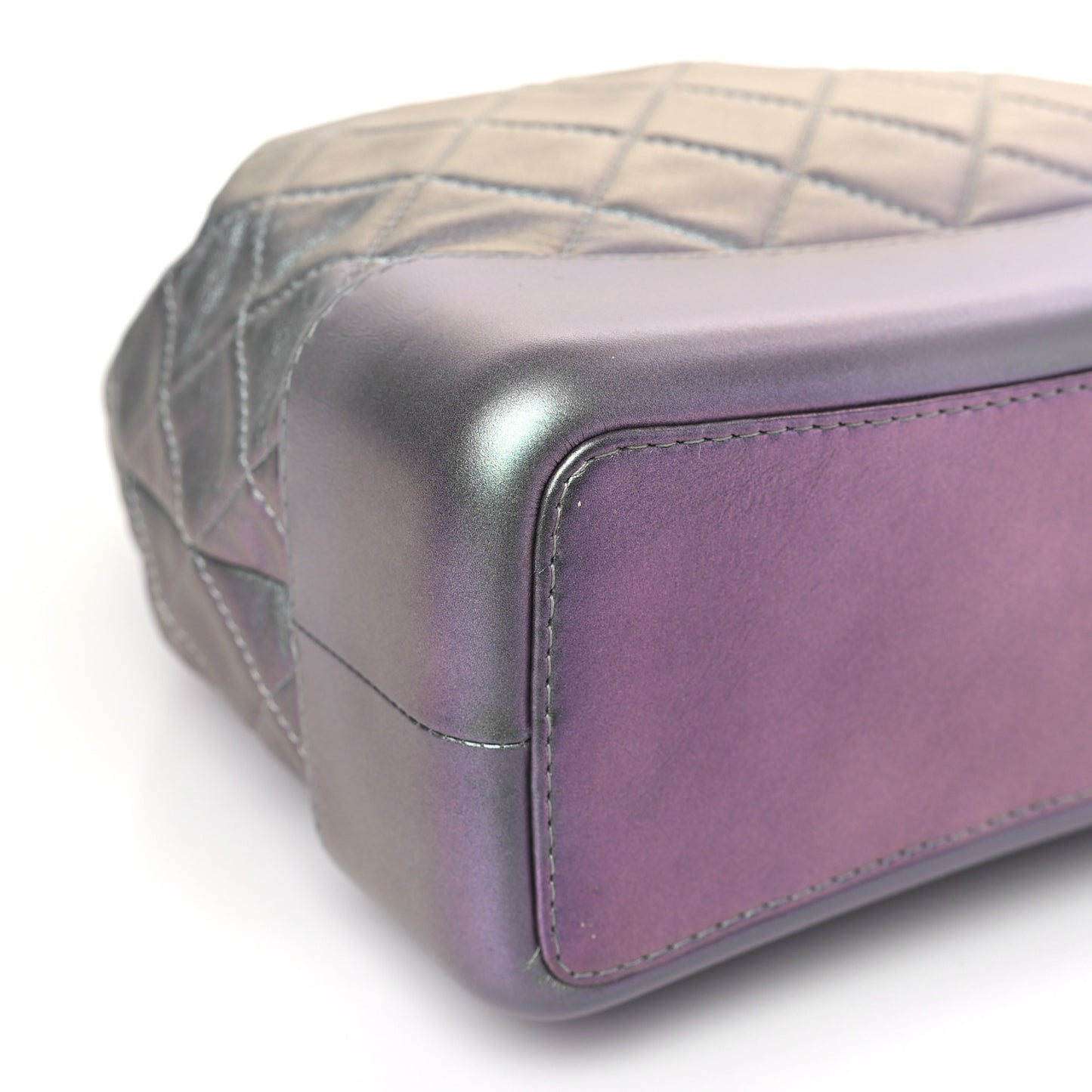 Iridescent Lambskin Calfskin Quilted Gabrielle Backpack Light Purple