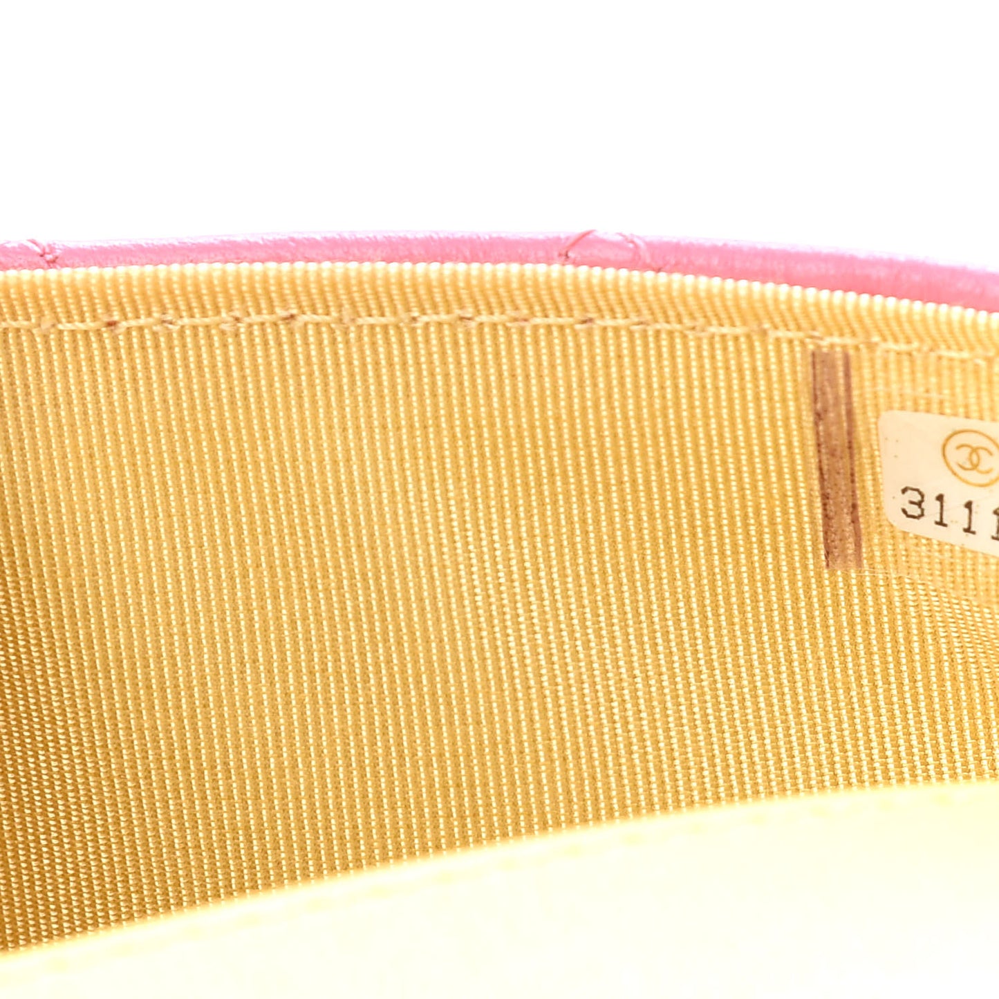 Lambskin Quilted Glasses Case With Chain Pink Yellow