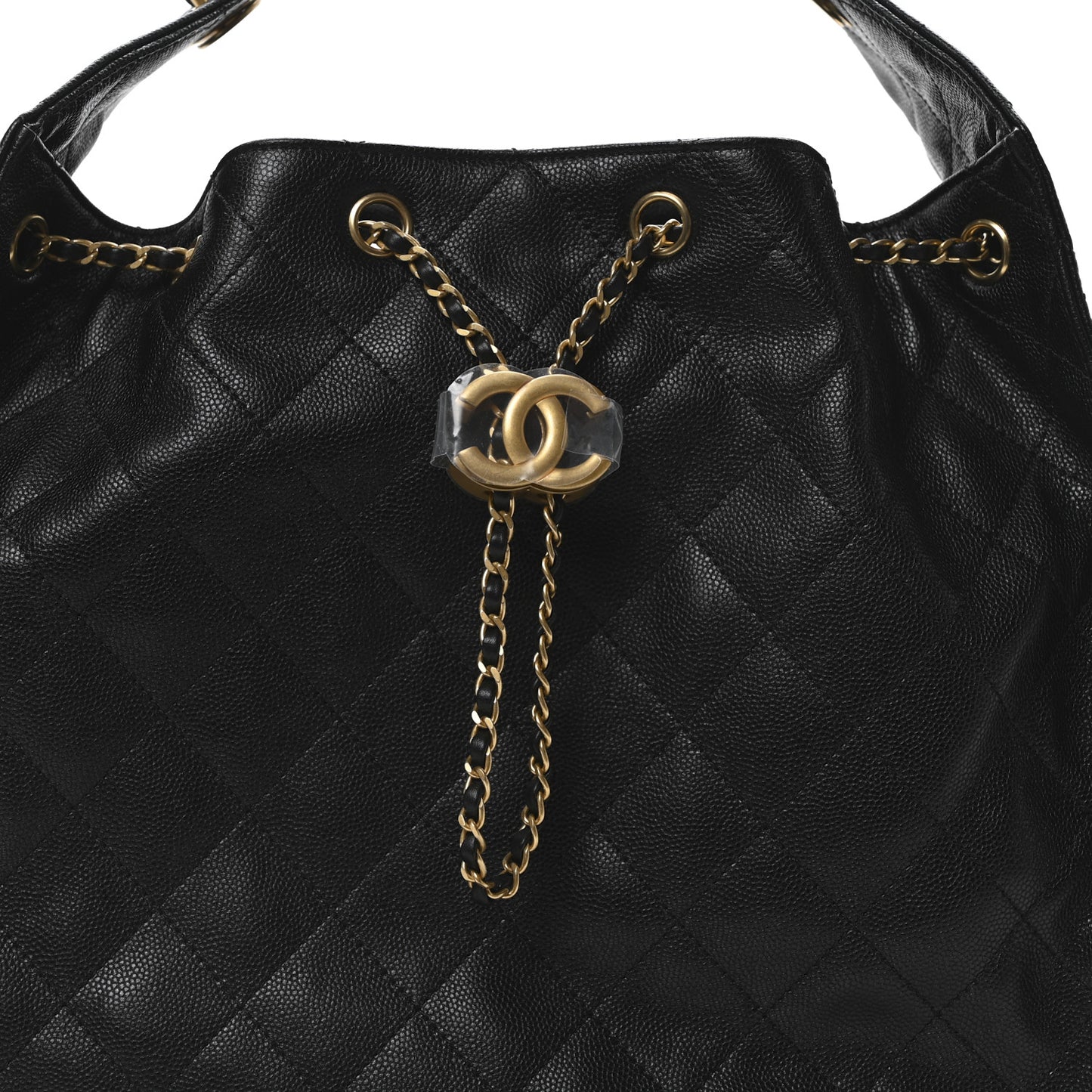 Caviar Quilted Medium Chanel 25 Handbag Black