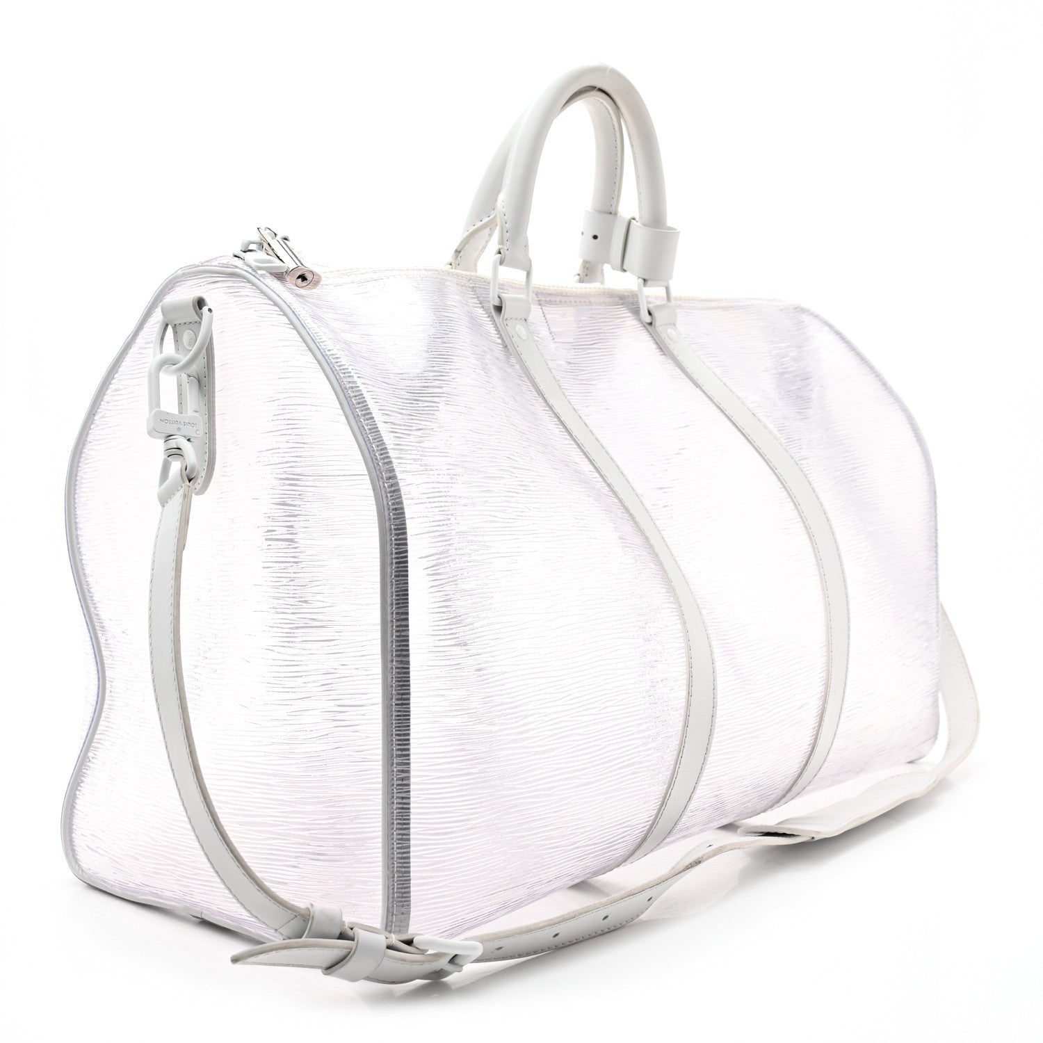 Louis Vuitton PVC Epi Embossed Wavy Keepall Bandouliere 50 White 2 of 16
