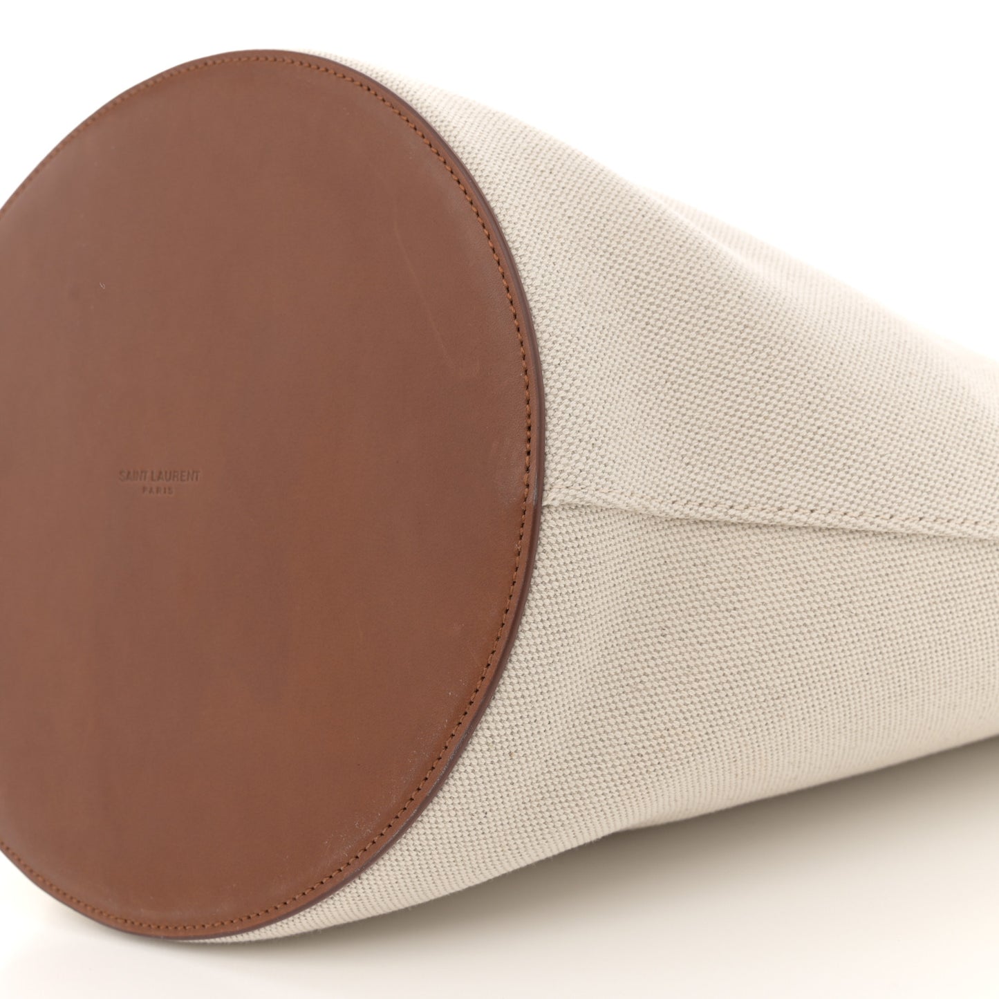 Canvas Calfskin Rive Gauche Trapezoid Tote Beige