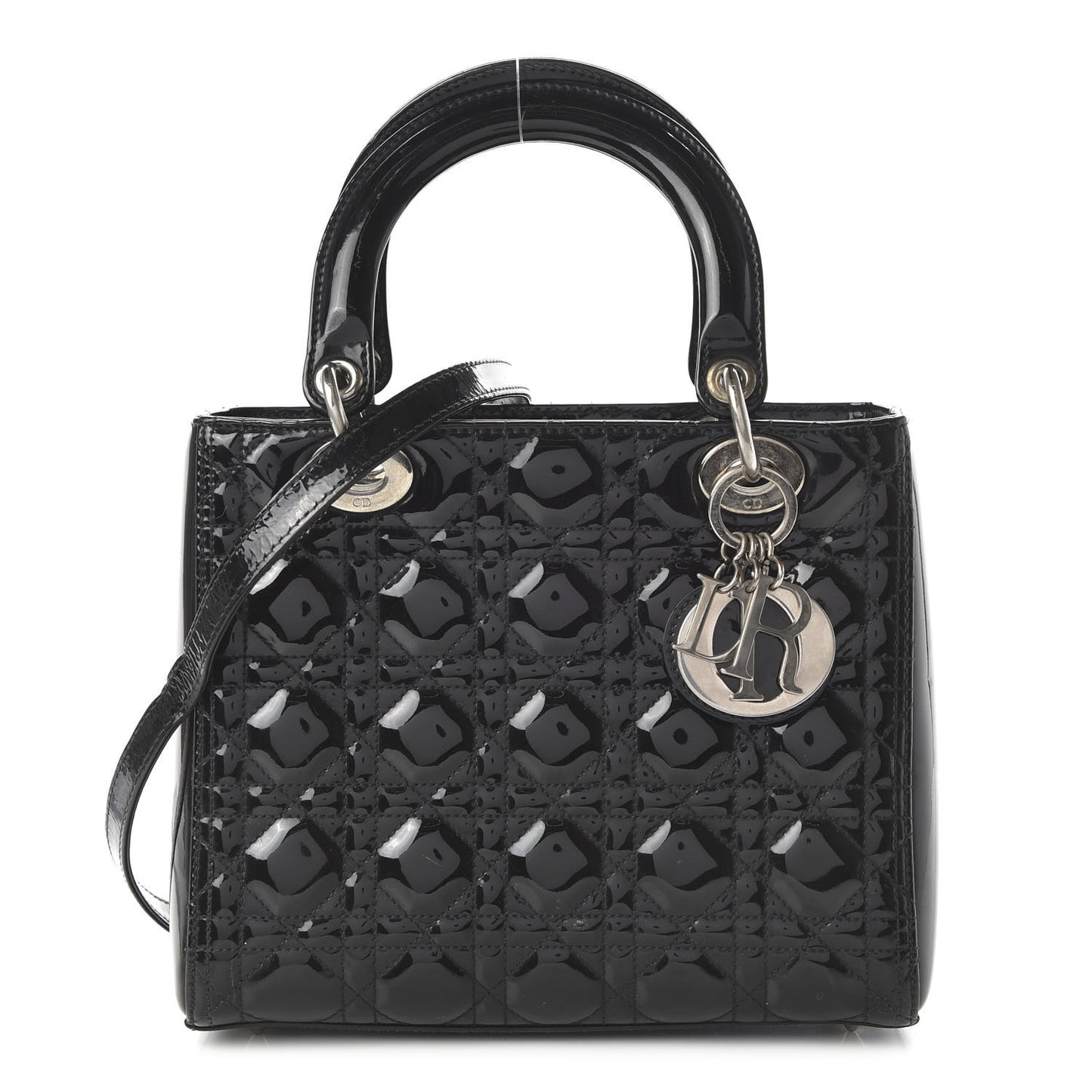 Patent Cannage Medium Lady Dior Black