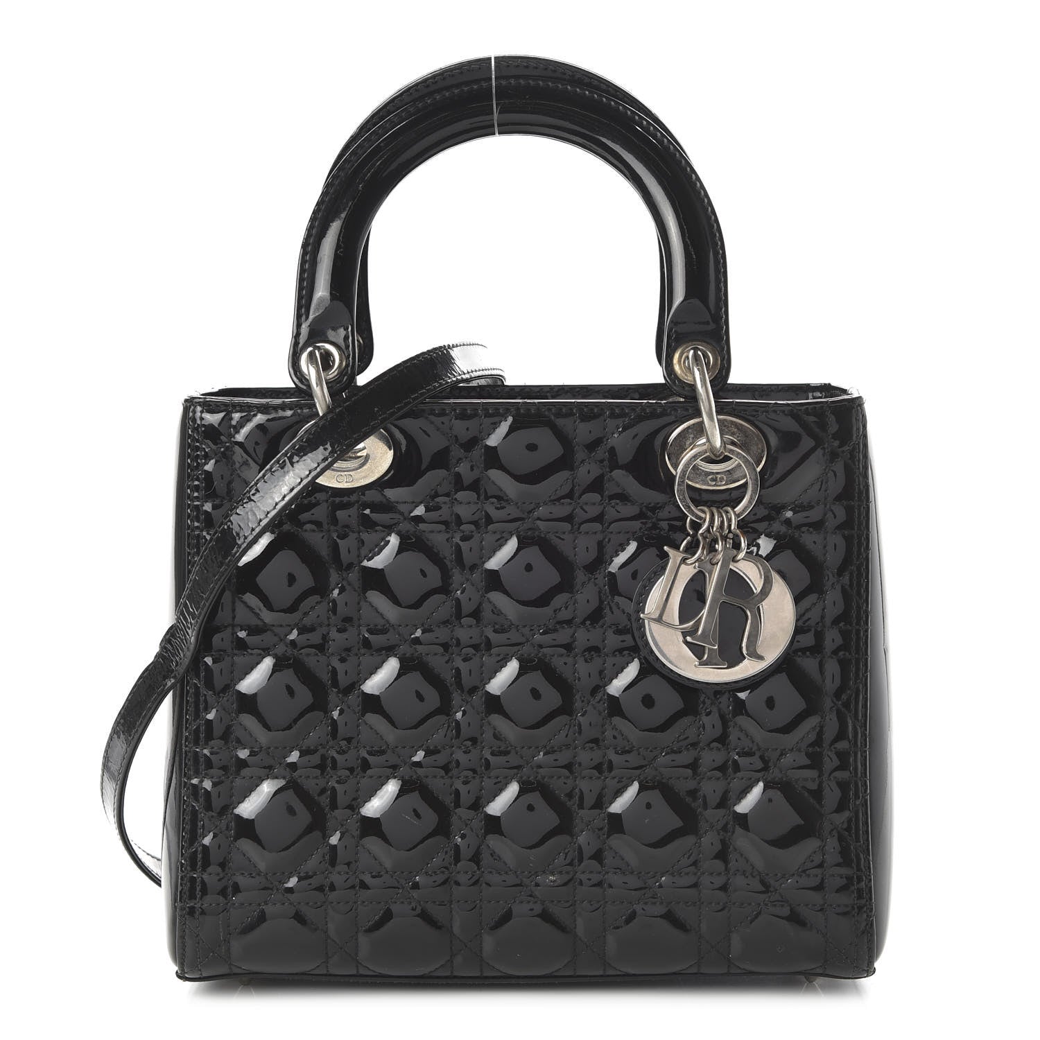 Christian Dior Patent Cannage Medium Lady Dior Black 1 of 11