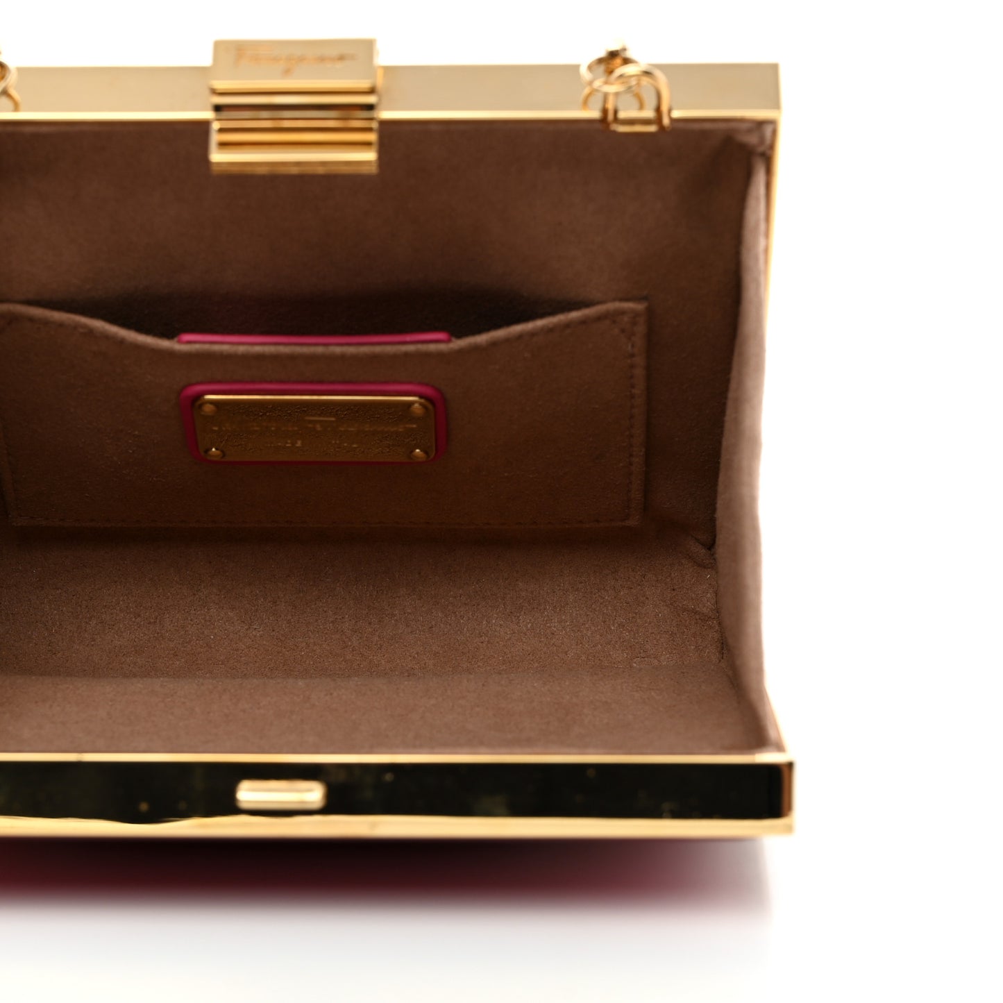 Metal Plexiglass Dolly Box Clutch Deep Fuchsia