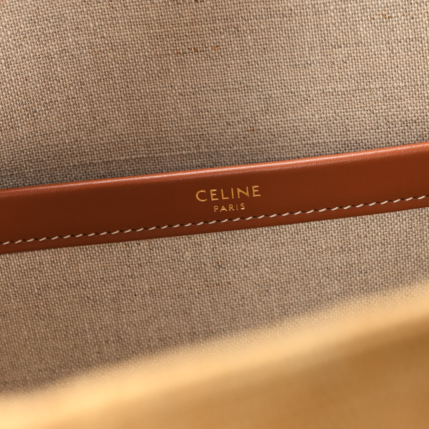 Celine Canvas Calfskin Triomphe Large Cabas Thais Natural Tan 6 of 10