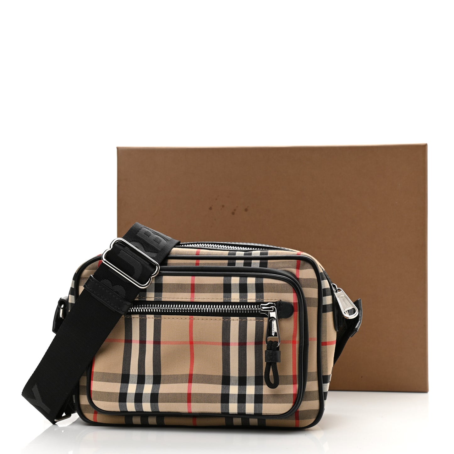 Vintage Check Calfskin Small Camera Bag Archive Beige