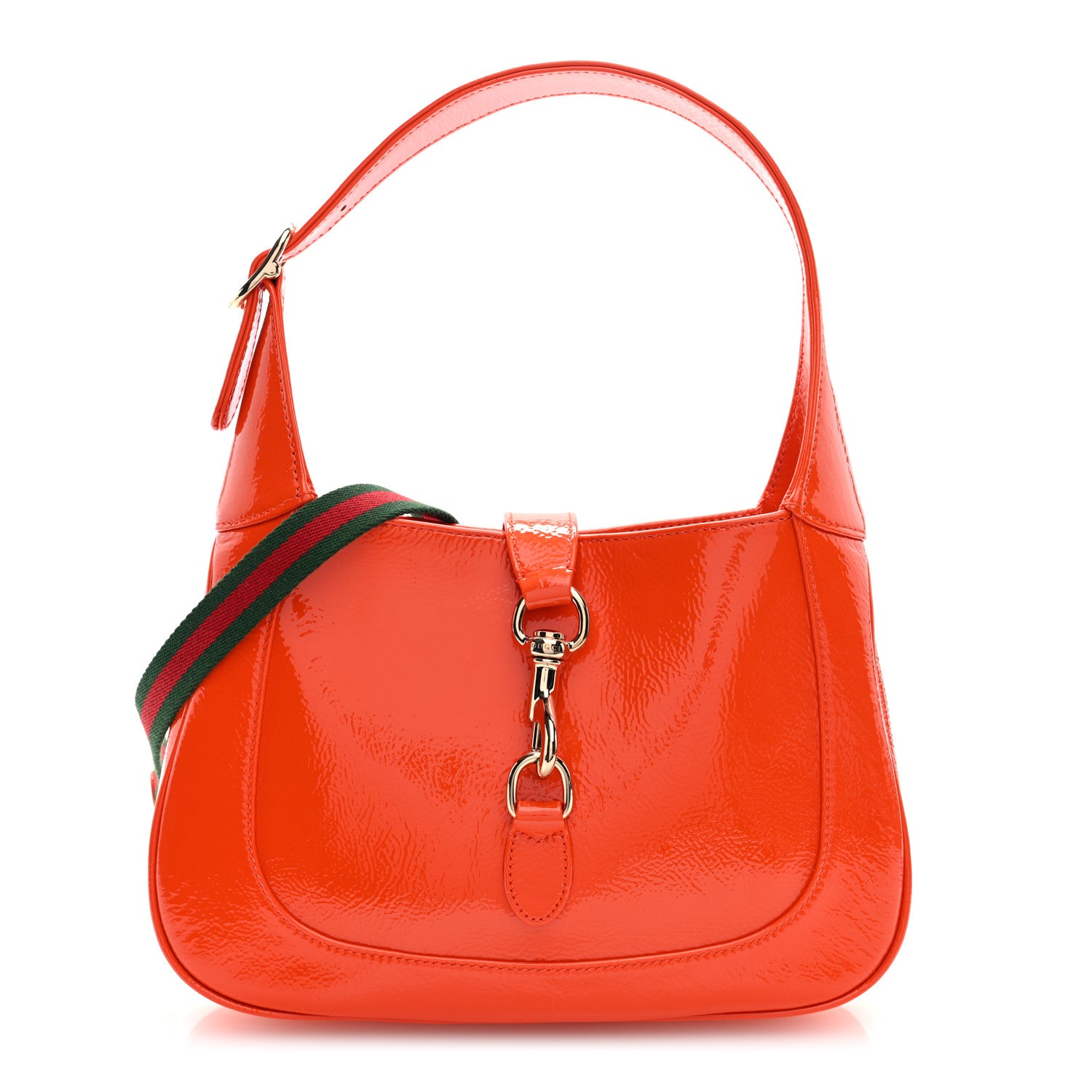 Gucci Patent Calfskin Small Jackie Shoulder Bag Orange 1794057