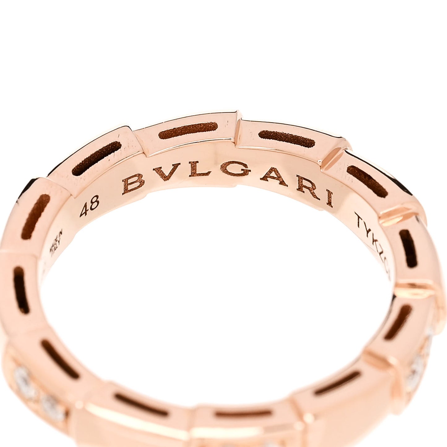 18K Rose Gold Diamond Serpenti Viper Ring 48 4.5