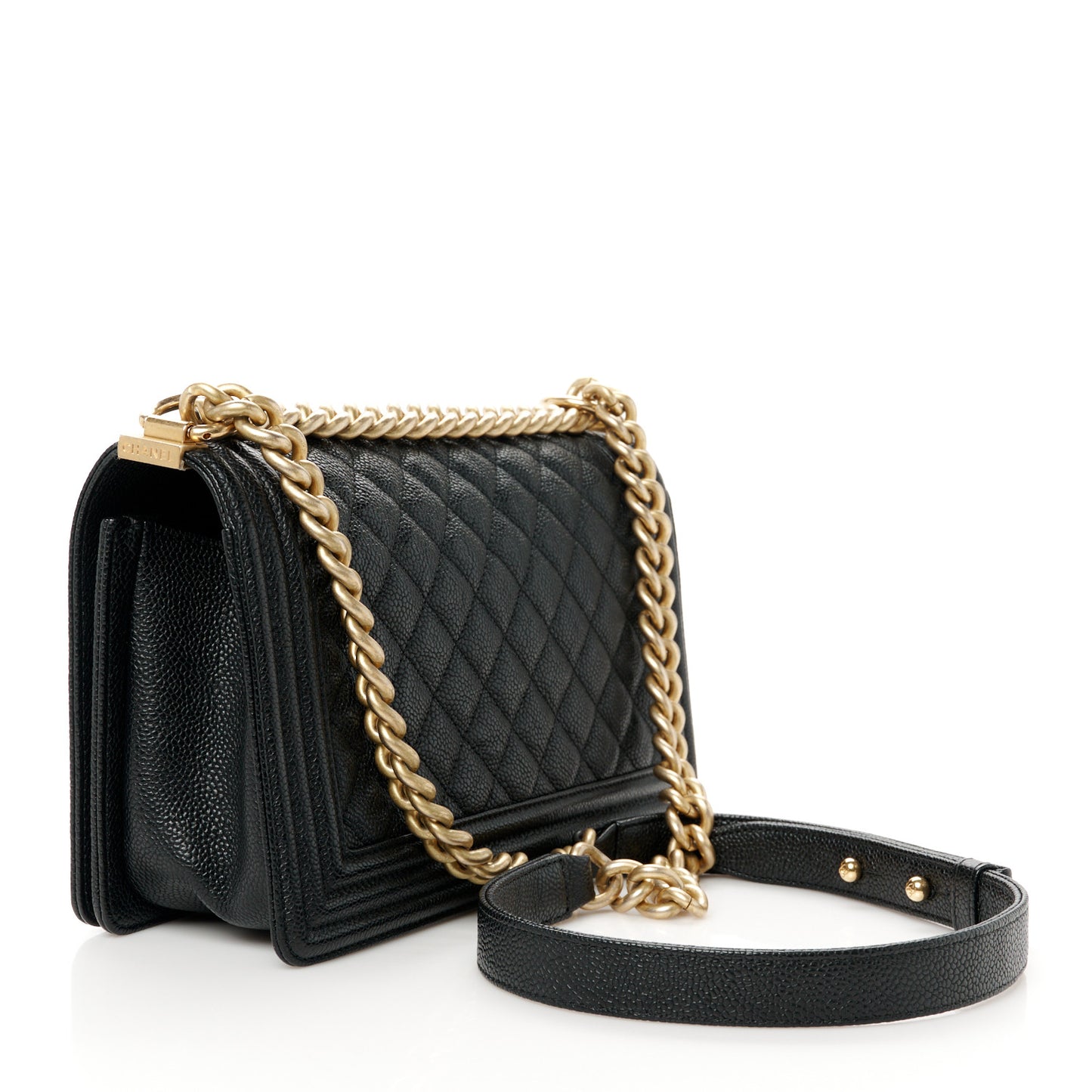 Caviar Quilted Medium Boy Flap Black