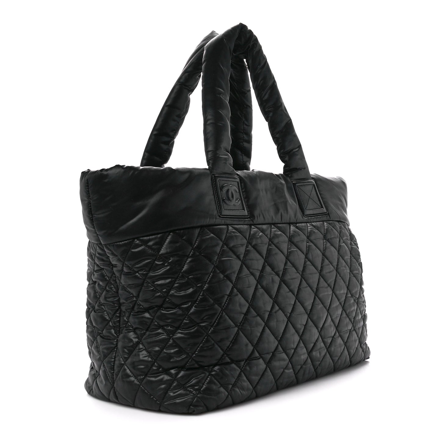 Nylon Quilted Large Coco Cocoon Tote Black
