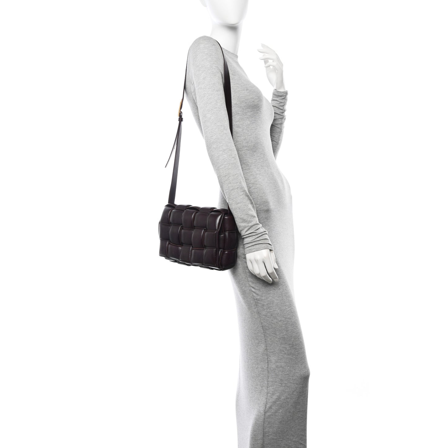 Nappa Maxi Intreccio Padded Cassette Crossbody Bag Grape