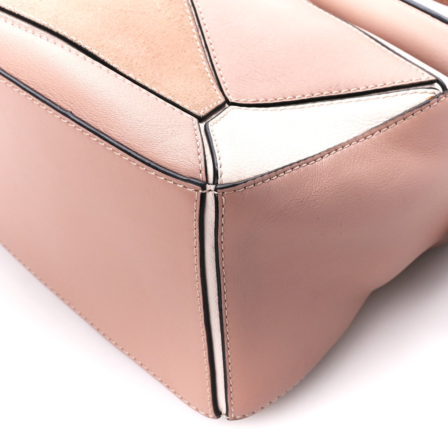 Calfskin Suede Medium Puzzle Bag Blush