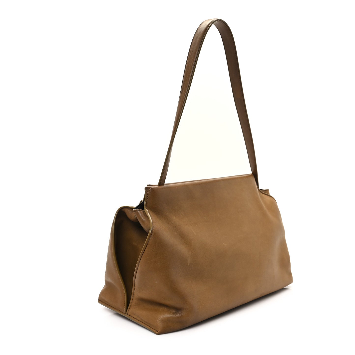 Saddle Calfskin Sienna Shoulder Bag Muschio