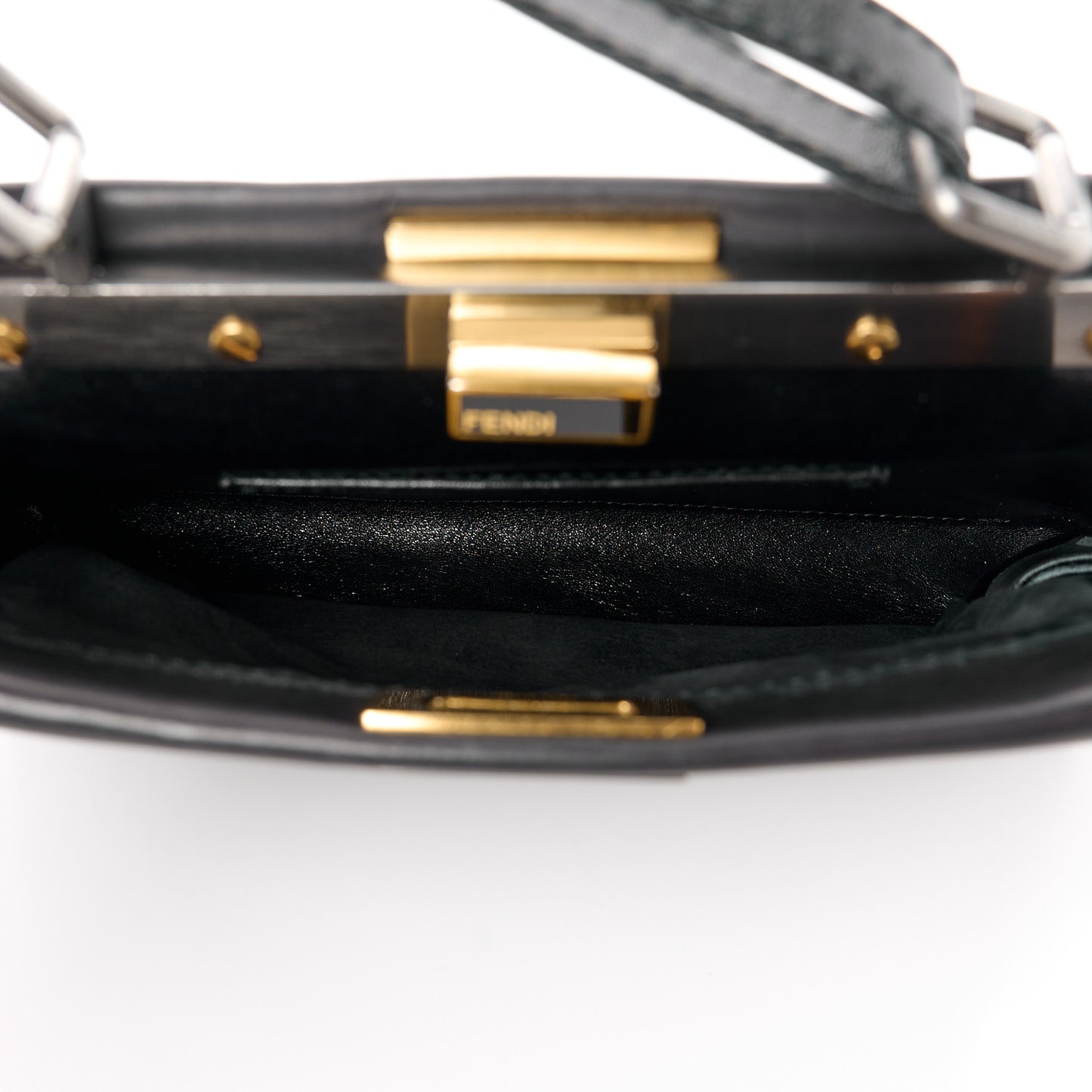 Vitello Saddle Mini Peekaboo Iconic Satchel Black