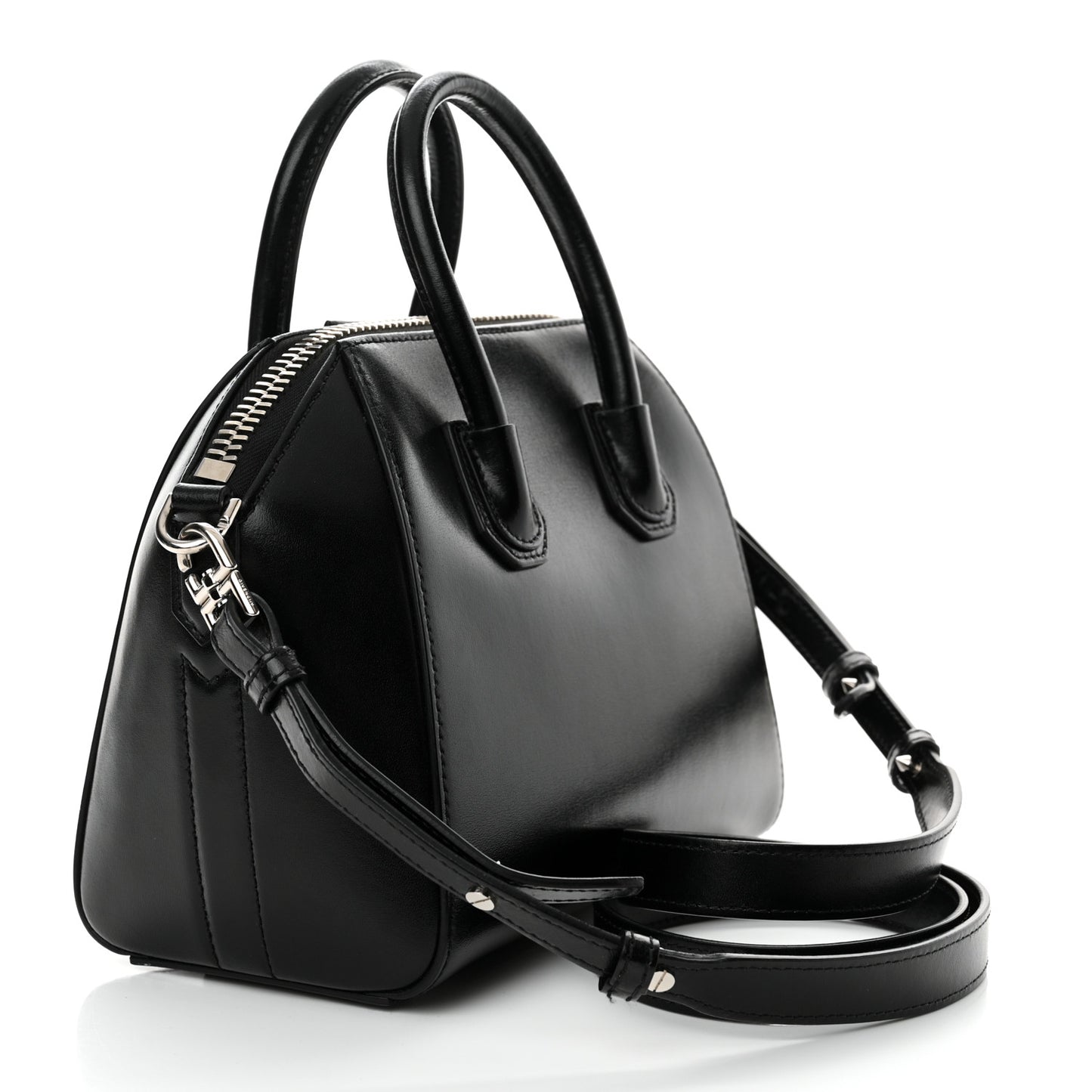 Shiny Lord Calfskin Mini Antigona Black