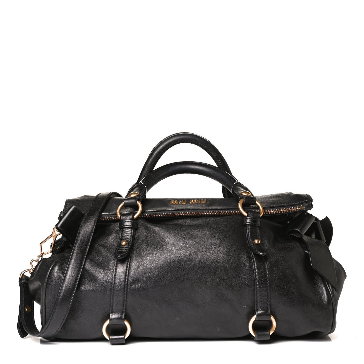Vitello Lux Bow Tote Black