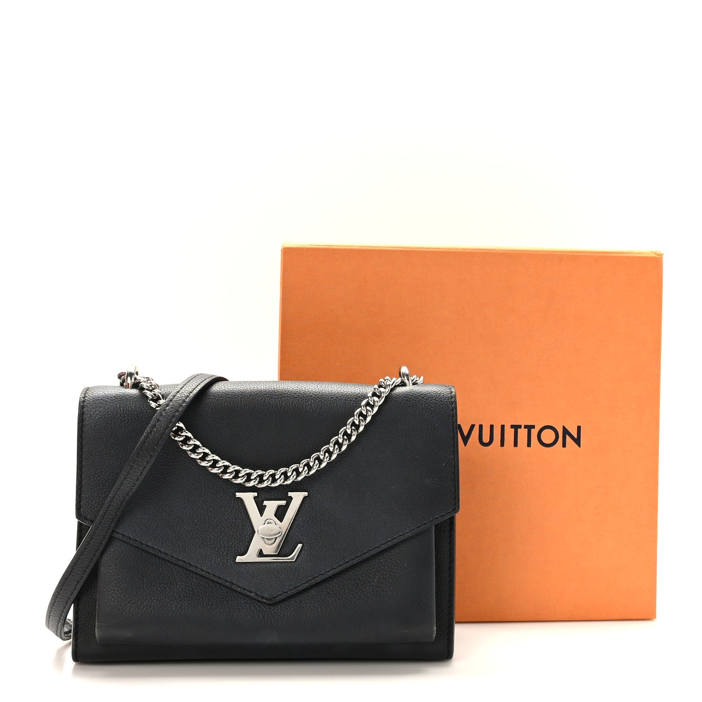 Soft Calfskin My Lockme Chain Bag BB Black